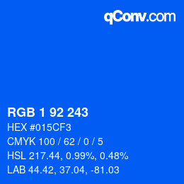 Color code: RGB 1 92 243 | qconv.com