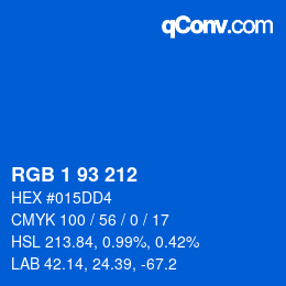 Color code: RGB 1 93 212 | qconv.com
