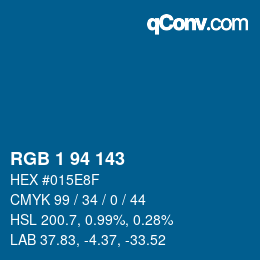 カラーコード: RGB 1 94 143 | qconv.com