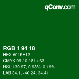 Color code: RGB 1 94 18 | qconv.com