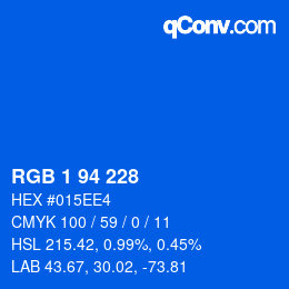 Color code: RGB 1 94 228 | qconv.com