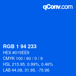Color code: RGB 1 94 233 | qconv.com