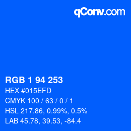 Color code: RGB 1 94 253 | qconv.com