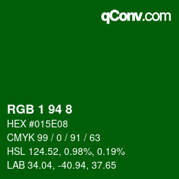 Farbcode: RGB 1 94 8 | qconv.com