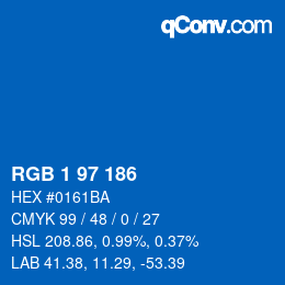 Color code: RGB 1 97 186 | qconv.com