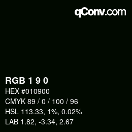 カラーコード: RGB 1 9 0 | qconv.com