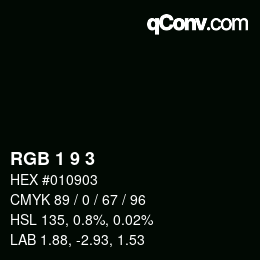 Color code: RGB 1 9 3 | qconv.com
