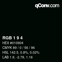 カラーコード: RGB 1 9 4 | qconv.com