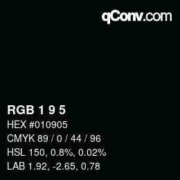 Color code: RGB 1 9 5 | qconv.com