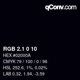 カラーコード: RGB 2.1 0 10 | qconv.com