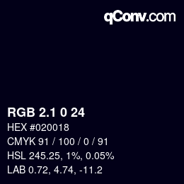 カラーコード: RGB 2.1 0 24 | qconv.com