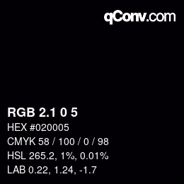 カラーコード: RGB 2.1 0 5 | qconv.com
