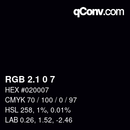 カラーコード: RGB 2.1 0 7 | qconv.com