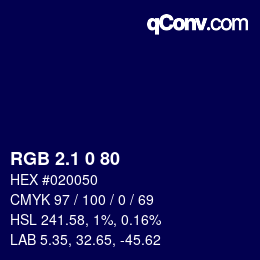 カラーコード: RGB 2.1 0 80 | qconv.com