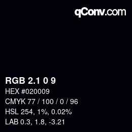カラーコード: RGB 2.1 0 9 | qconv.com