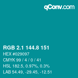 Color code: RGB 2.1 144.8 151 | qconv.com