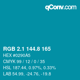 Color code: RGB 2.1 144.8 165 | qconv.com