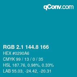 Color code: RGB 2.1 144.8 166 | qconv.com