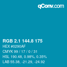Color code: RGB 2.1 144.8 175 | qconv.com