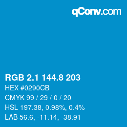 カラーコード: RGB 2.1 144.8 203 | qconv.com
