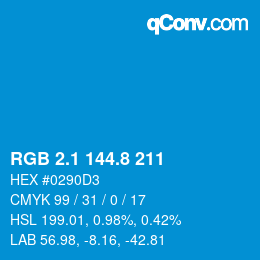 カラーコード: RGB 2.1 144.8 211 | qconv.com