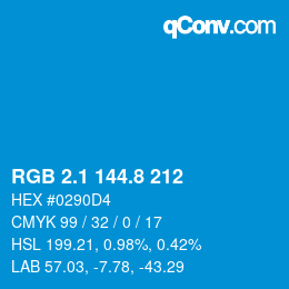 Color code: RGB 2.1 144.8 212 | qconv.com