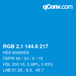 Color code: RGB 2.1 144.8 217 | qconv.com