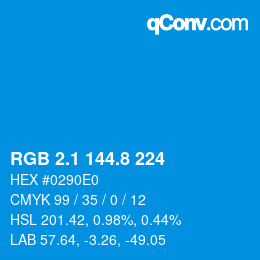 Color code: RGB 2.1 144.8 224 | qconv.com