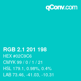 カラーコード: RGB 2.1 201 198 | qconv.com