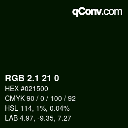 Color code: RGB 2.1 21 0 | qconv.com