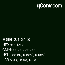 カラーコード: RGB 2.1 21 3 | qconv.com