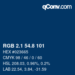 Color code: RGB 2.1 54.8 101 | qconv.com