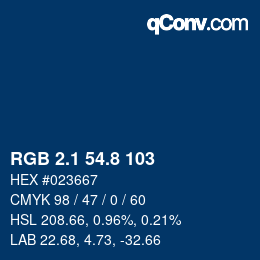 Code couleur: RGB 2.1 54.8 103 | qconv.com