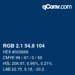 Color code: RGB 2.1 54.8 104 | qconv.com