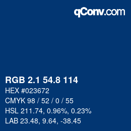 Código de color: RGB 2.1 54.8 114 | qconv.com