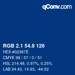 Color code: RGB 2.1 54.8 126 | qconv.com