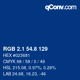 Color code: RGB 2.1 54.8 129 | qconv.com