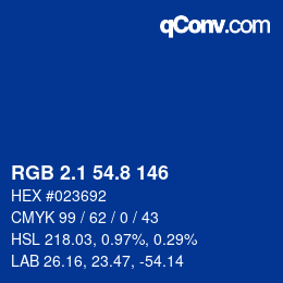 Color code: RGB 2.1 54.8 146 | qconv.com