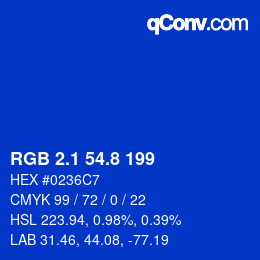 カラーコード: RGB 2.1 54.8 199 | qconv.com