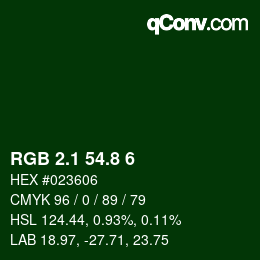 Color code: RGB 2.1 54.8 6 | qconv.com