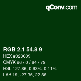 カラーコード: RGB 2.1 54.8 9 | qconv.com