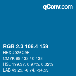 カラーコード: RGB 2.3 108.4 159 | qconv.com