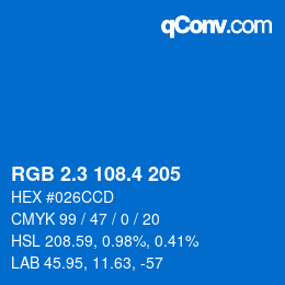 カラーコード: RGB 2.3 108.4 205 | qconv.com