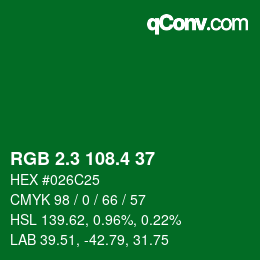カラーコード: RGB 2.3 108.4 37 | qconv.com