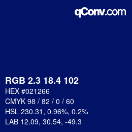 カラーコード: RGB 2.3 18.4 102 | qconv.com