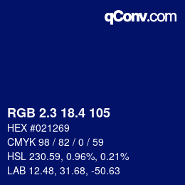 カラーコード: RGB 2.3 18.4 105 | qconv.com