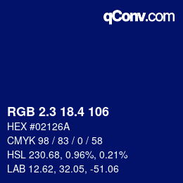 カラーコード: RGB 2.3 18.4 106 | qconv.com