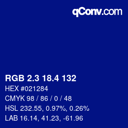 カラーコード: RGB 2.3 18.4 132 | qconv.com
