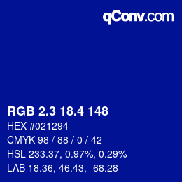 カラーコード: RGB 2.3 18.4 148 | qconv.com