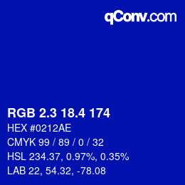 カラーコード: RGB 2.3 18.4 174 | qconv.com